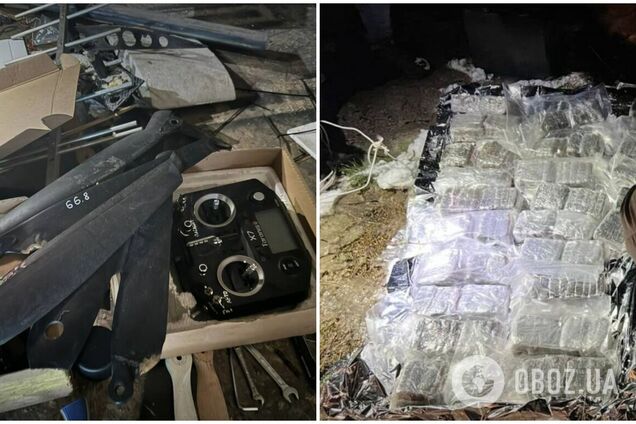 Українські прикордонники приземлили дрон із 22 кг наркотиків на 13 млн грн. Фото