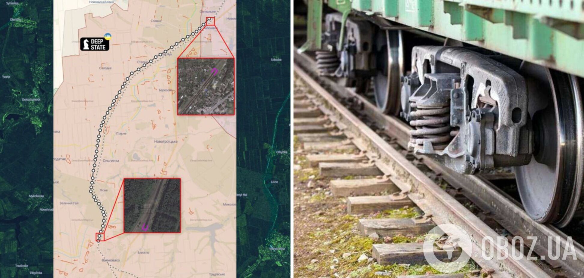 Росіяни збудували на Донбасі 30-кілометрову лінію оборони з більш ніж двох тисяч залізничних вагонів. Карта