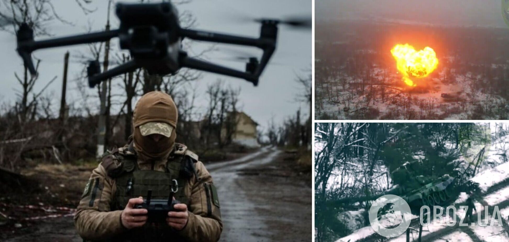 Украинские воины уничтожили дроном вражеский танк под Авдеевкой. Эпичное видео