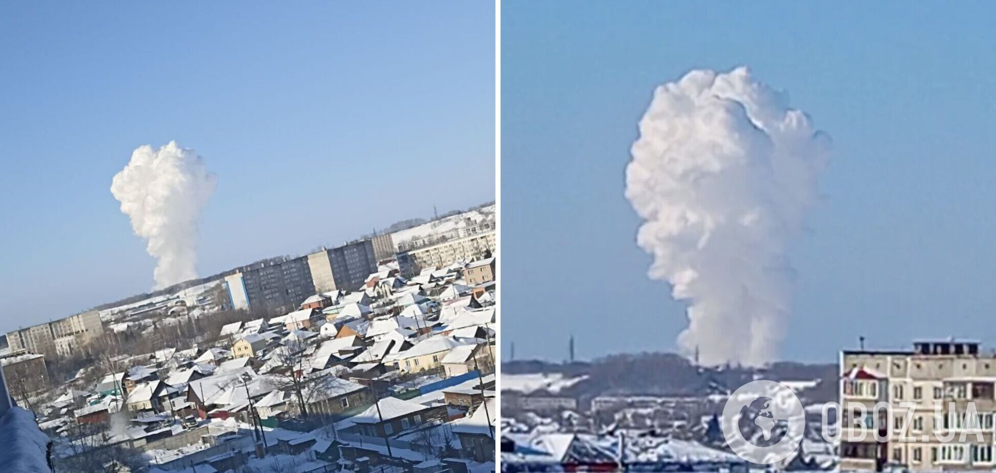 У районі оборонного заводу на Алтаї стався вибух, піднявся стоп диму: мер Бійська заявив, що все 'за планом'. Фото і відео
