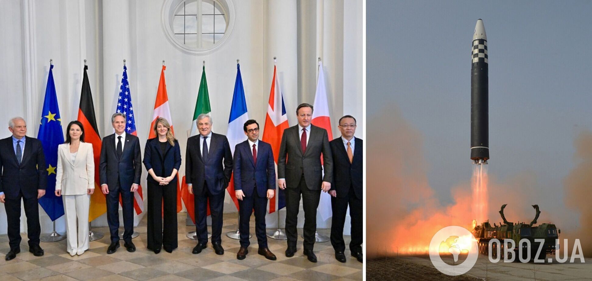 Министры иностранных дел стран G7 осудили поставки оружия из КНДР и Ирана в Россию: заявление