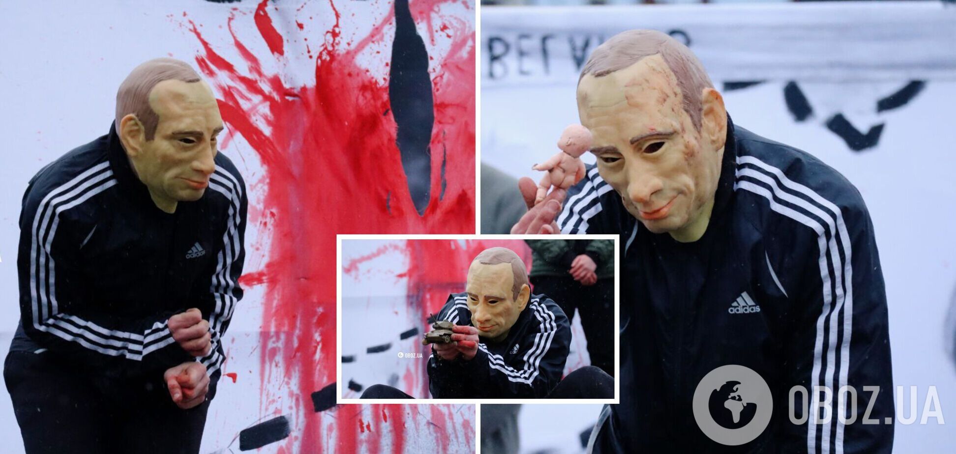 На Майдані Незалежності у театралізованій формі показали злочини, які здійснює Росія в Україні. Фото