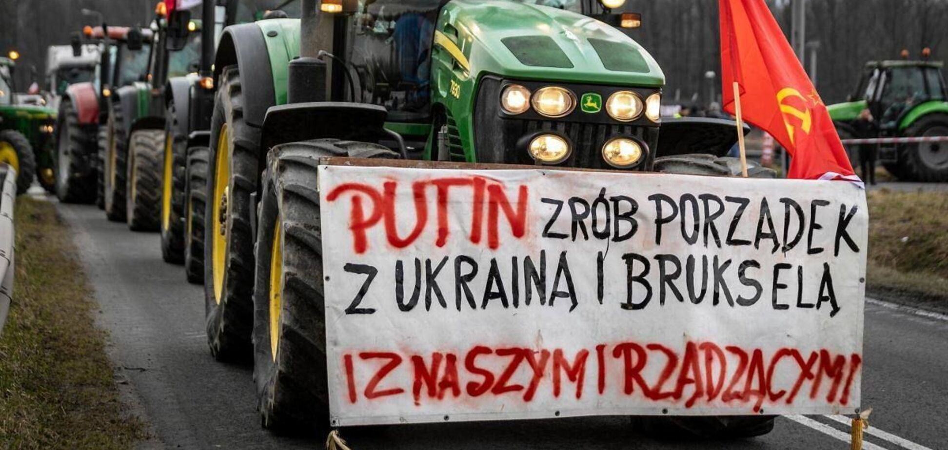 'Путин, разберись с Украиной, с Брюсселем и с нашим правительством': польские фермеры на границе пробивают очередное дно. Фото