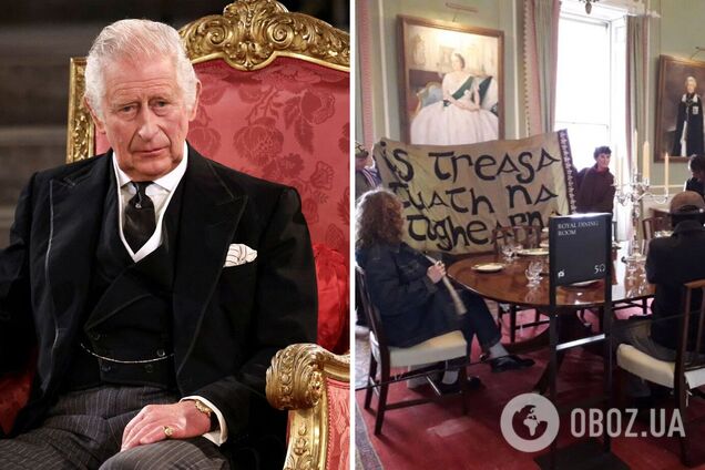 Сіли за королівський стіл і почали їсти: активісти увірвалися до резиденції Чарльза ІІІ та висунули вимоги