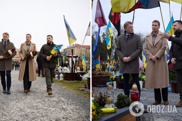 'Мы никогда не забудем героев': Зеленский вместе с премьером Дании почтили во Львове память погибших защитников. Видео