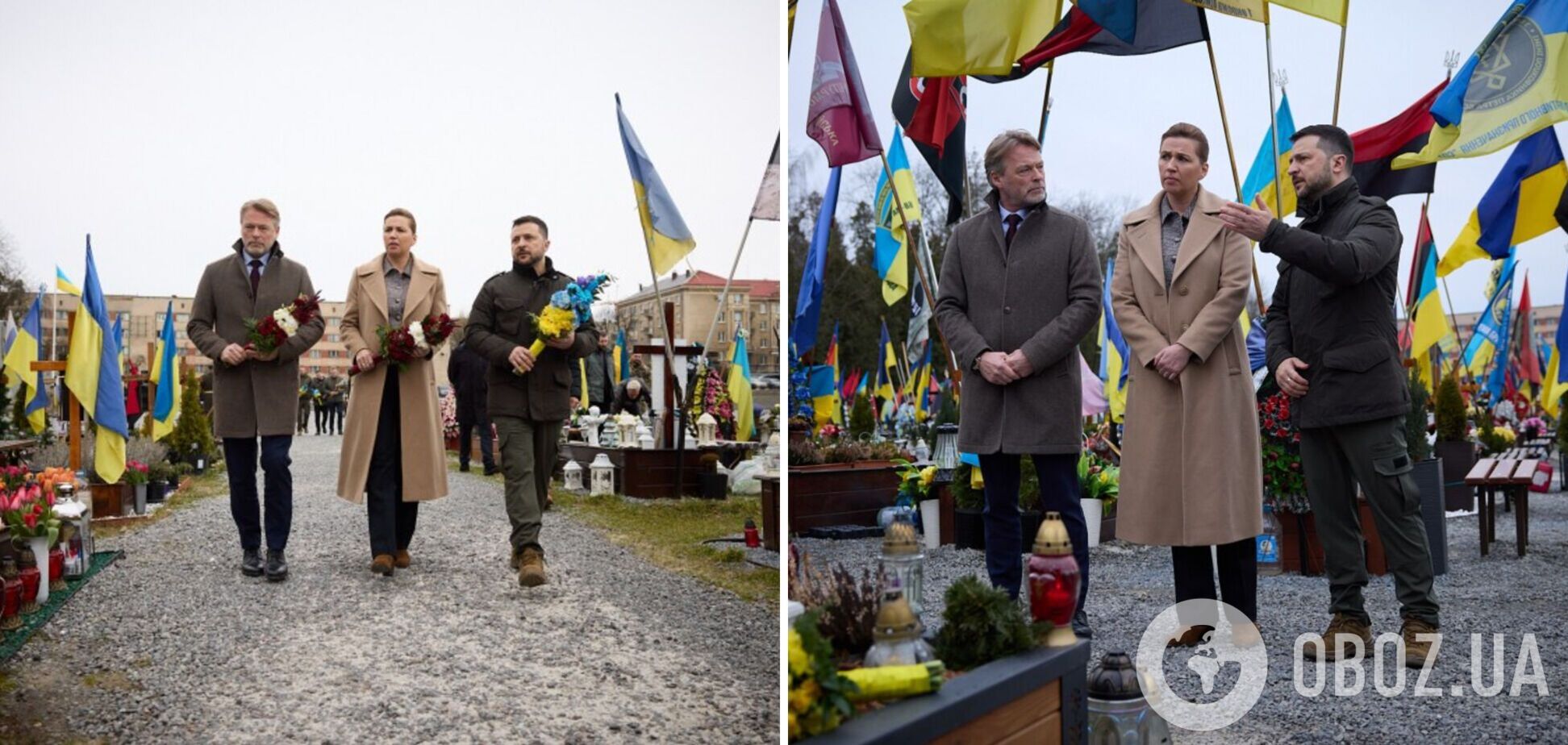 'Мы никогда не забудем героев': Зеленский вместе с премьером Дании почтили во Львове память погибших защитников. Видео