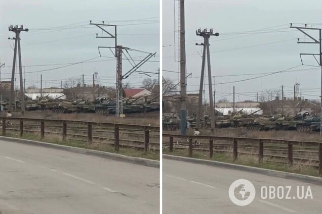 Оккупанты перебросили по железной дороге в Крым десятки советских танков Т-62. Видео