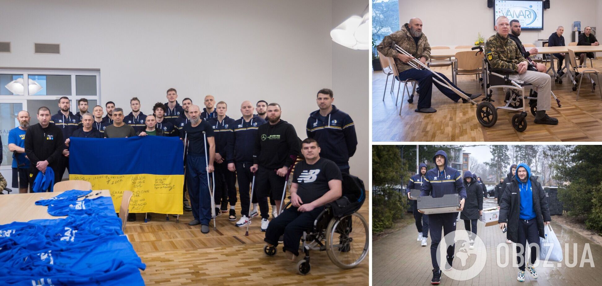 Сборная Украины по баскетболу посетила в госпитале воинов ВСУ