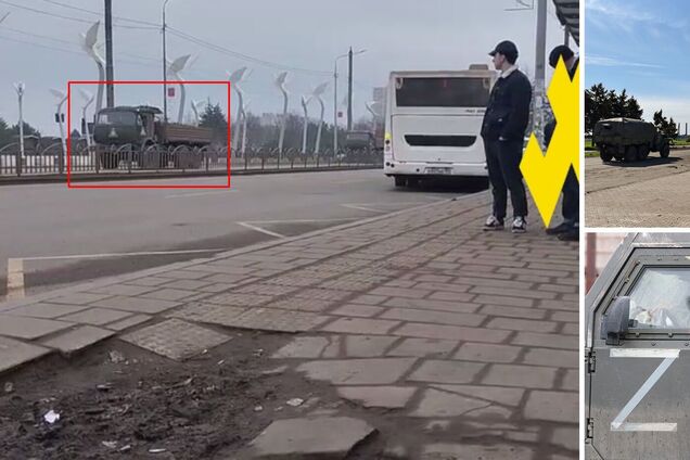 Оккупанты в украинском городе Мариуполь Донецкой области
