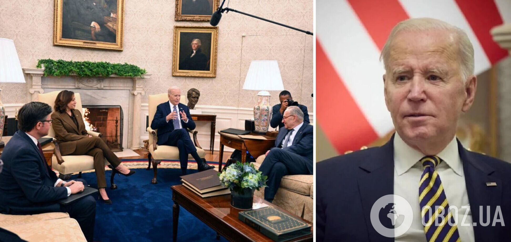 'Сказали Джонсону сделать это': Байден встретился с лидерами Конгресса по разблокированию помощи Украине