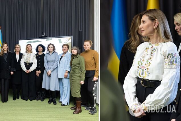 Олена Зеленська зачарувала яскравою вишиванкою на виставці, присвяченій Криму та жінкам