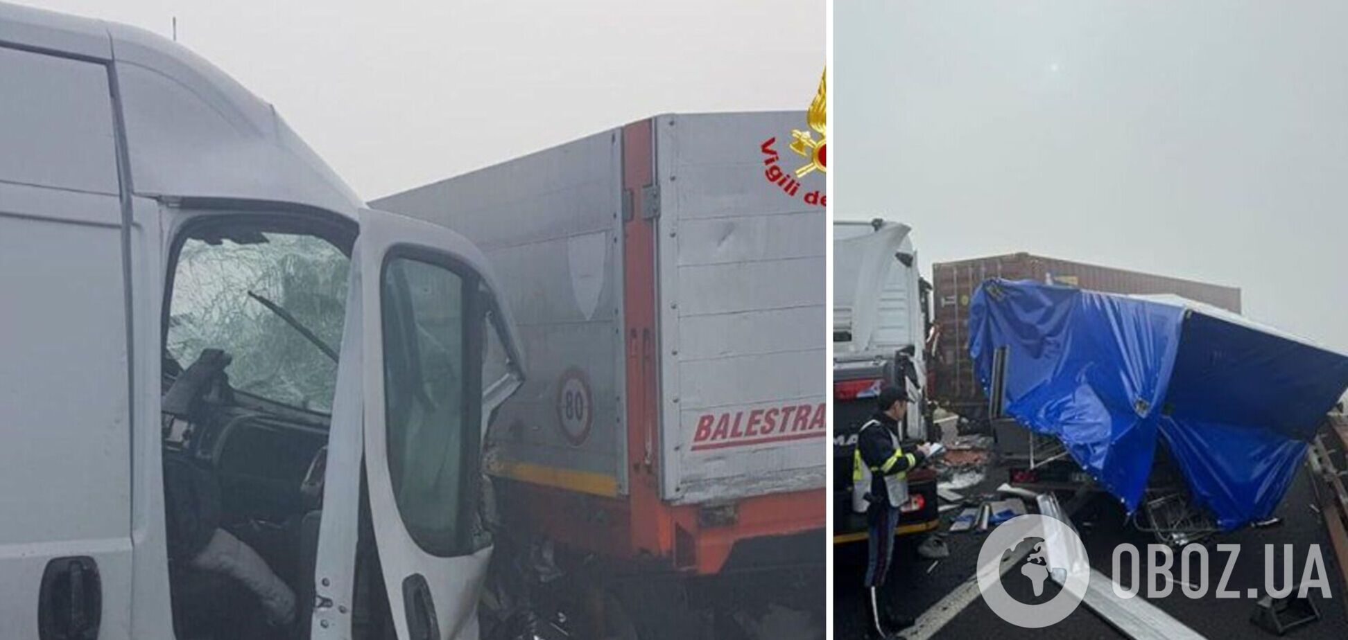 В Италии произошла масштабная авария с участием сотни автомобилей: есть погибшие и пострадавшие. Фото