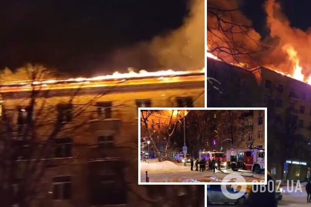 На півночі Москви серйозна пожежа площею 4 тис. кв. метрів. Відео
