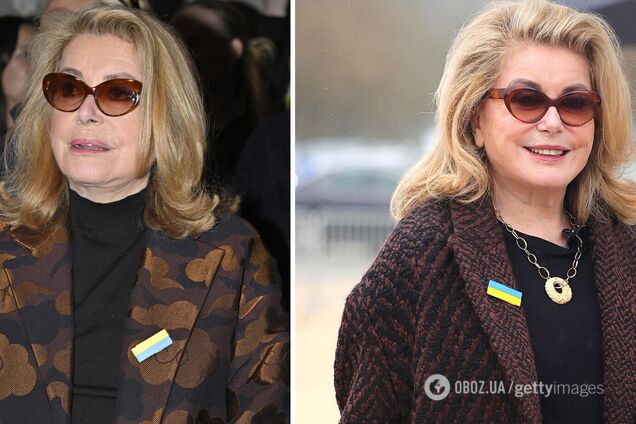 Зірка французького кіно Катрін Денев потрапила в конфуз через підтримку України на Тижні моди в Парижі, але швидко виправилась. Фото і відео