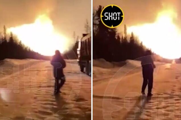 Столб огня и дыма был виден за километры: в России произошел мощный пожар на газопроводе. Видео