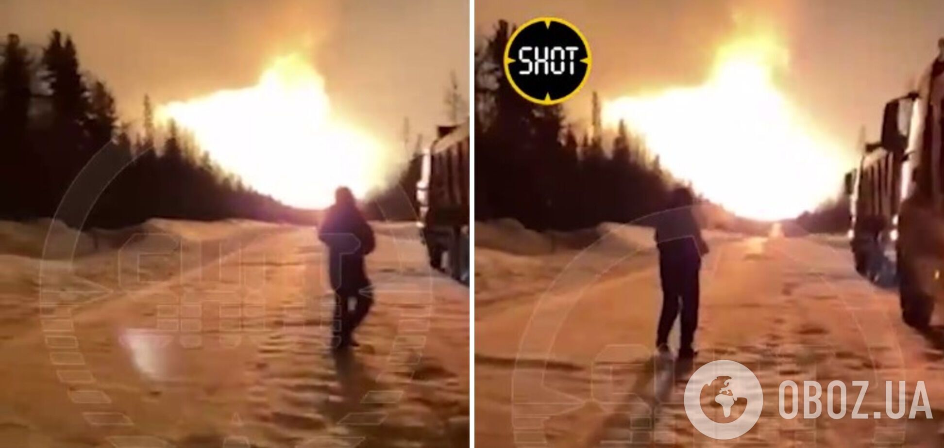 Столб огня и дыма был виден за километры: в России произошел мощный пожар на газопроводе. Видео