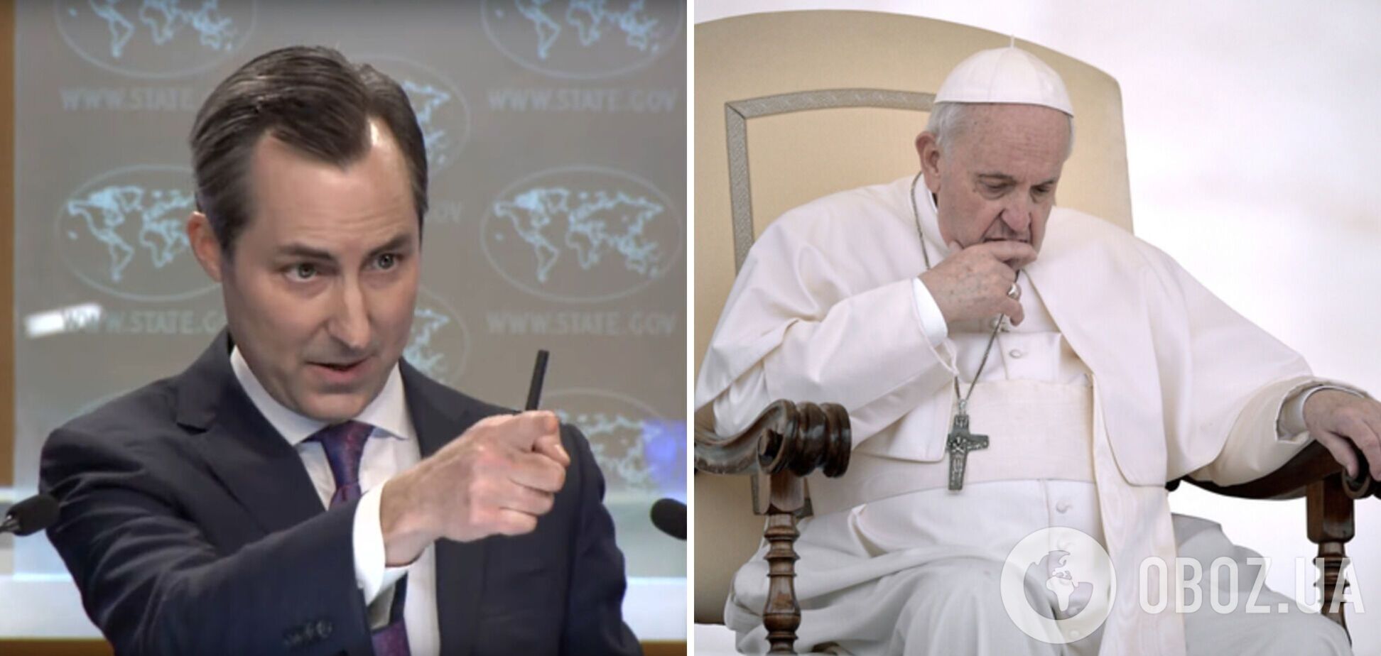 'Україна має право на захист': у Держдепі США відповіли Папі Римському на слова про 'білий прапор'