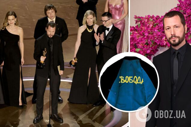 Режиссер фильма '20 дней в Мариуполе' вышел получать 'Оскар' в костюме со скрытым смыслом