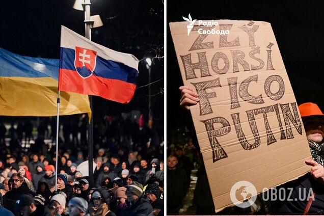 В Словакии тысячи людей вышли на протест против пророссийской политики правительства Фицо: что происходит. Фото