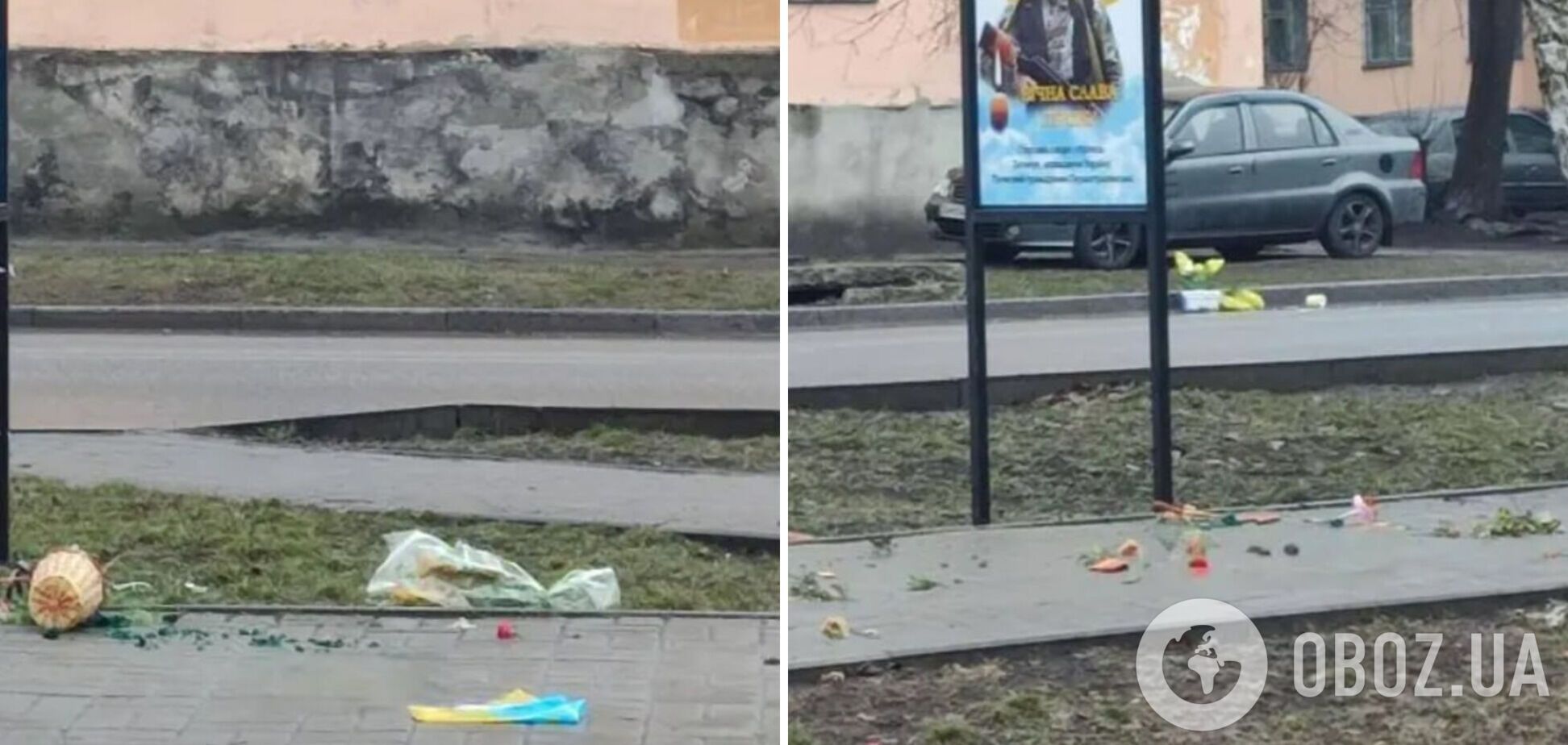 На Днепропетровщине вандалы изуродовали Аллею памяти погибших Героев: фото