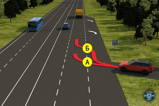 Как правильно выезжать на трассу с полосой для разгона: задача по ПДД