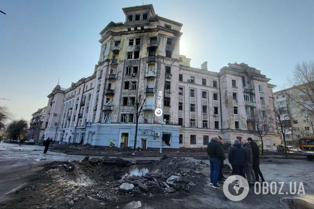 Обломок ракеты попал в здание, пережившее Вторую мировую войну