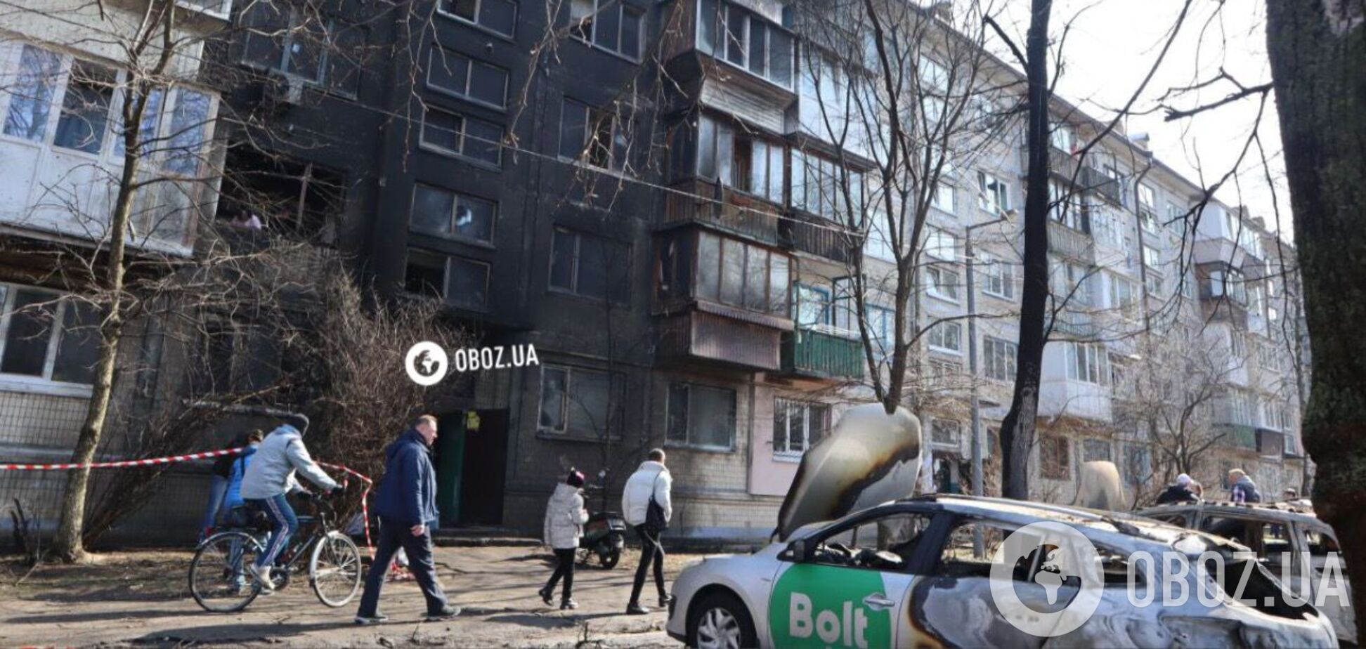 Последствия ракетной атаки на Киев