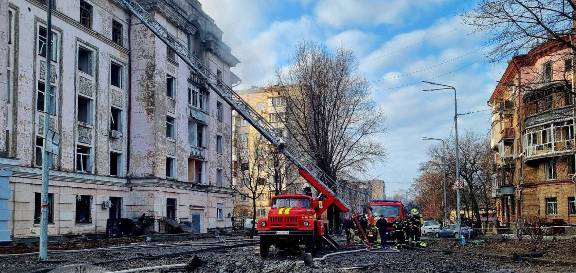 Последствия ракетной атаки на Киев