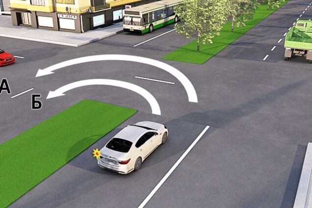 За якою траєкторією правильно здійснити розворот на перехресті: завдання з ПДР