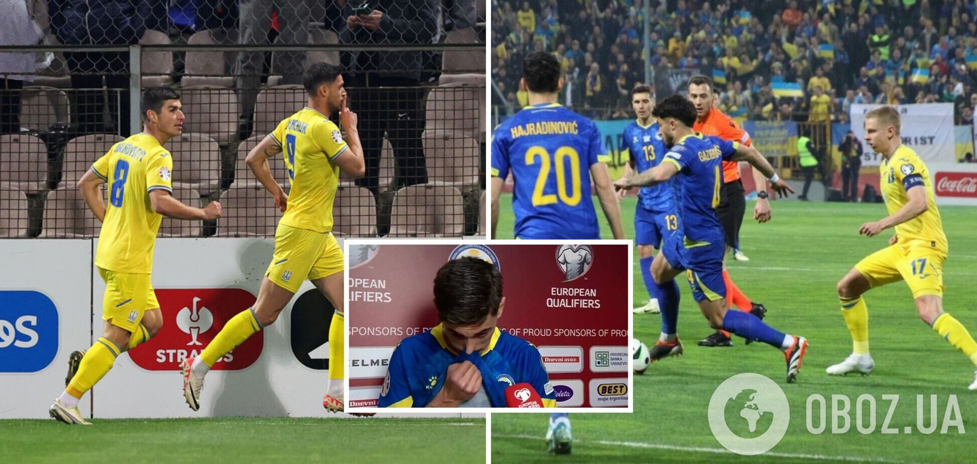 Футболист российского клуба расплакался после поражения Боснии от Украины. Фотофакт