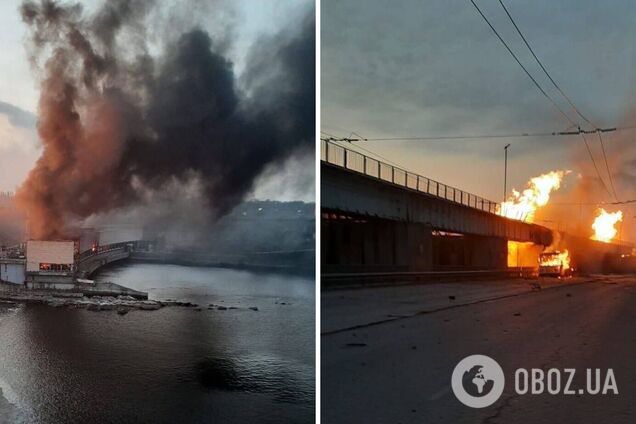 Росія вдарила по ДніпроГЕС у Запоріжжі: є влучання, рух переїздом греблі зупинили. Фото