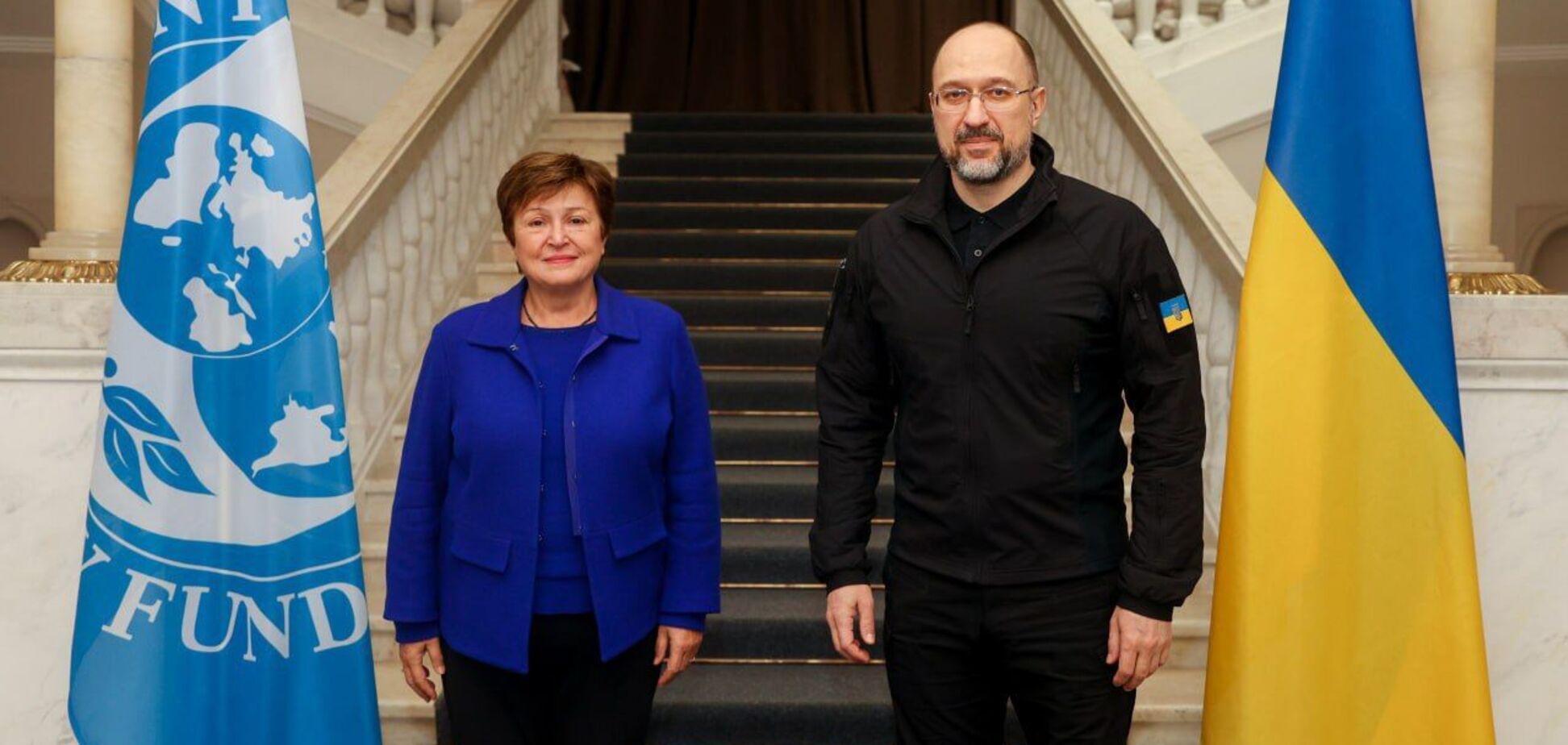 Глава МВФ Кристалина Георгиева и премьер-министр Украины Денис Шмыгаль в 2023 году