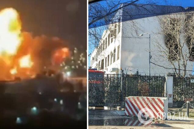 Появились вероятные фото последствий прилета в центр связи ЧФ РФ в оккупированном Севастополе