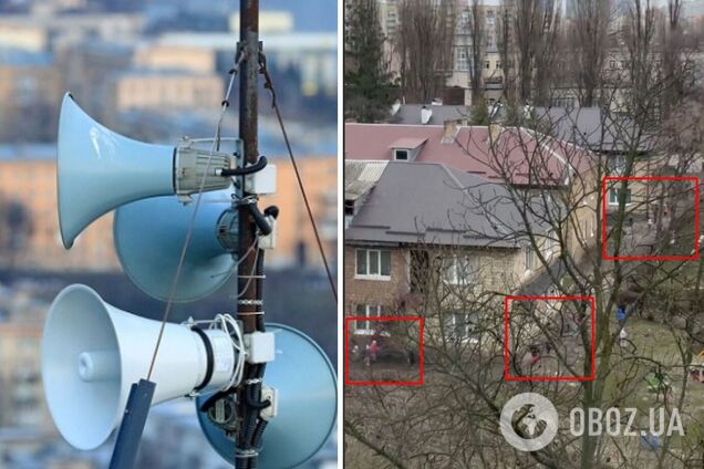 В Киеве во время обстрела дети бежали в укрытие.