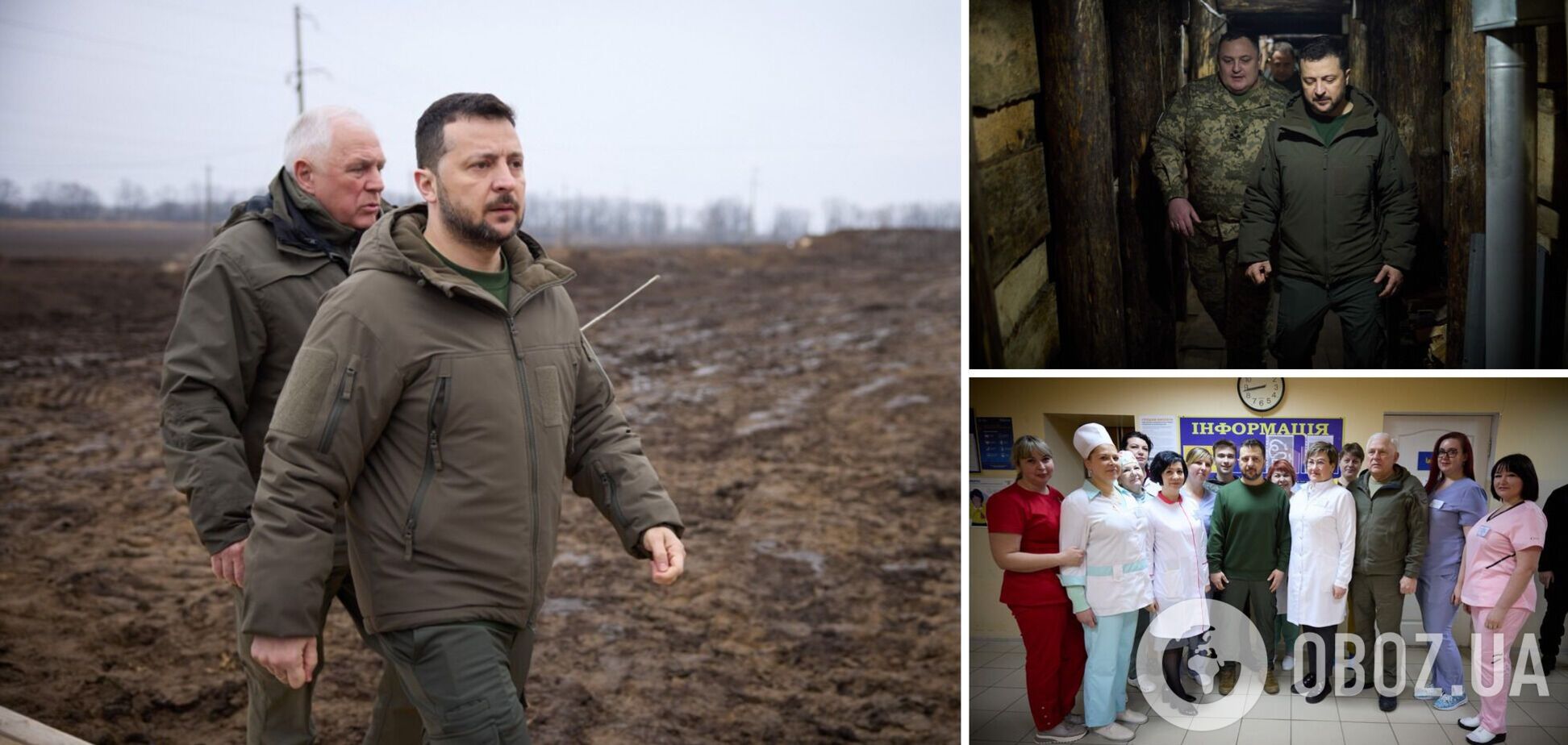 Зеленский совершил поездку в Сумскую область: посетил военный госпиталь, бригаду ТрО и осмотрел строительство фортификаций. Фото и видео