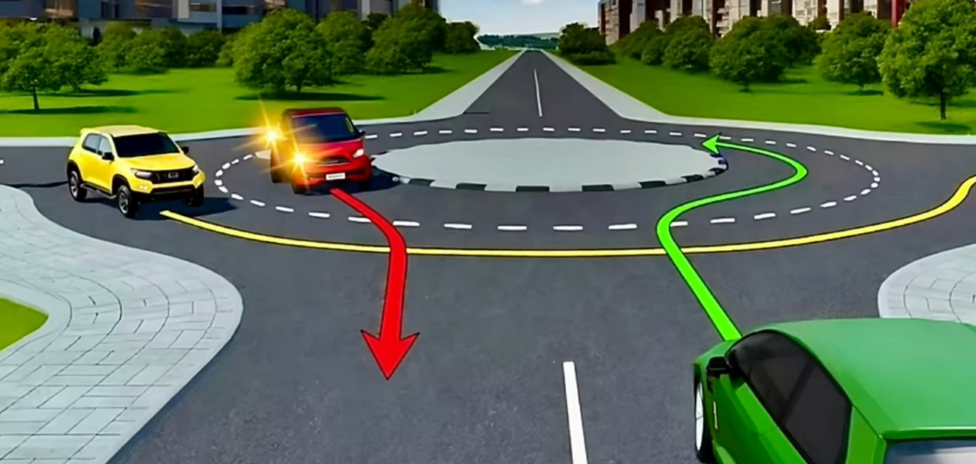 Ошибается почти половина водителей: задачи по ПДД о круговом движении