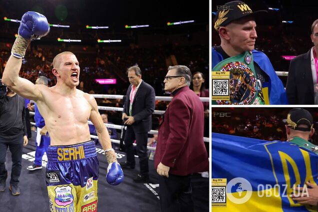 Чемпіон світу з боксу після перемоги взяв жовто-синій прапор і заявив, що 'українці – незламні'. Зал у США відповів оваціями. Відео