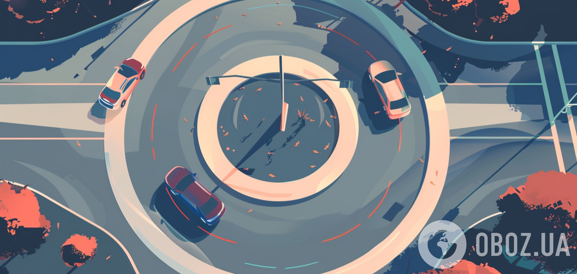 Кто должен дать дорогу на круговом перекрестке: задачи по ПДД