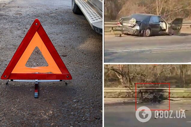 У легковушки в результате ДТП вырвало двигатель