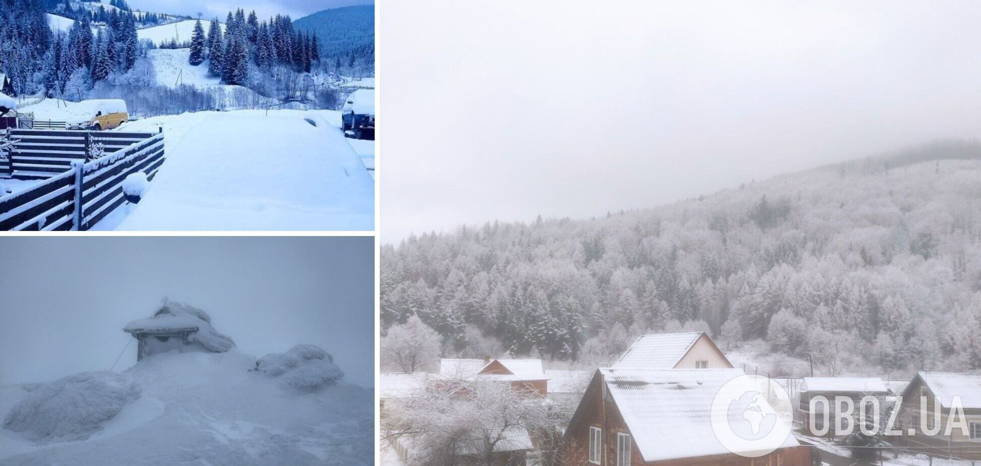 Зима вернулась: на Закарпатье и Буковине в марте выпал снег. Фото и видео