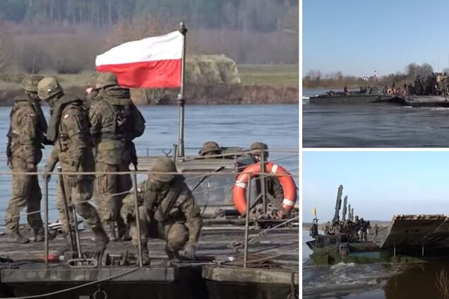 'Как видите, моста нет - только паромы': в Польше при учениях НАТО применяют 'уроки' с войны в Украине. Видео