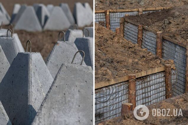 Зубы дракона, бетонные укрытия и огневые позиции: в Минобороны показали возведение фортификаций на Запорожском направлении. Фото