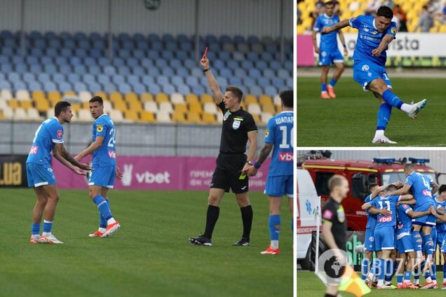 'Динамо' в меньшинстве выиграло матч, который дважды прерывался из-за воздушной тревоги. Видео