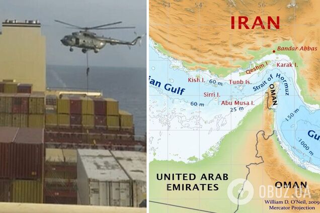 Спецназ Ирана захватил связанное с Израилем судно вблизи Ормузского пролива. Фото и видео