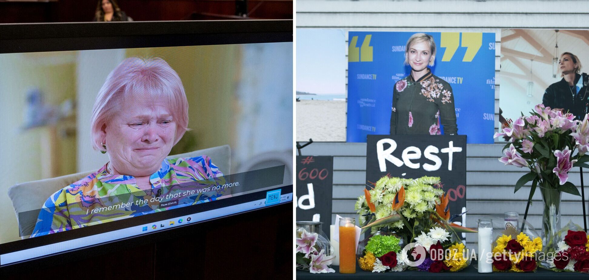 Мама украинки Галины Гатчинс, которую случайно убил Алек Болдуин, проплакала все интервью в день суда над оружейницей 'Иржи'. Видео