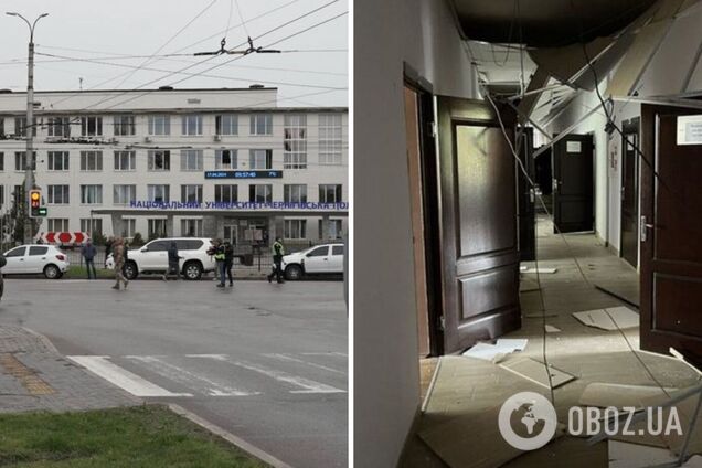 Унаслідок удару РФ по Чернігову пошкоджено корпус Чернігівської політехніки. Фото