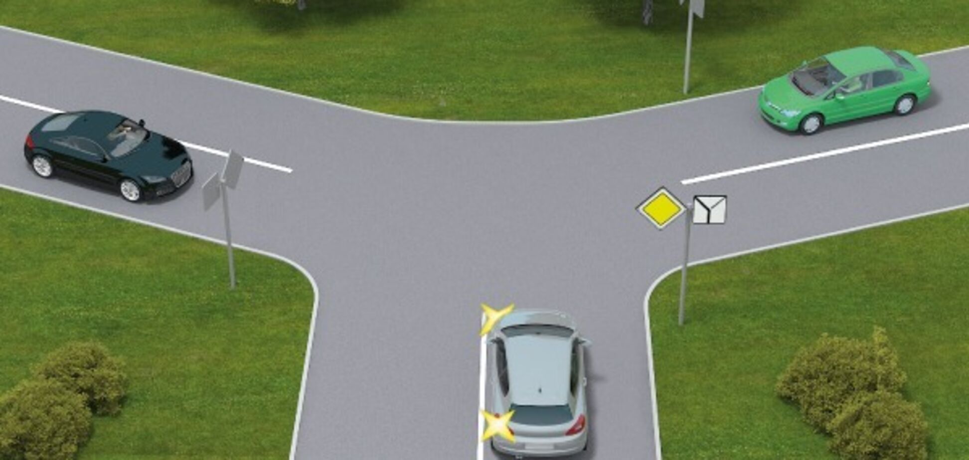 Як має вчинити водій авто на перехресті: завдання з ПДР