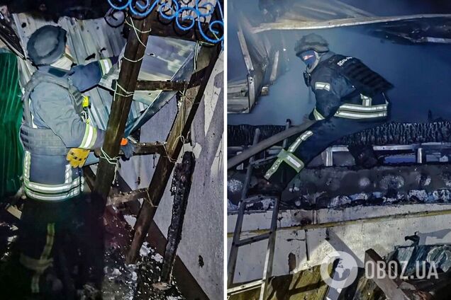 Оккупанты ночью ударили по жилым кварталам Херсона: произошел пожар, есть пострадавший. Фото