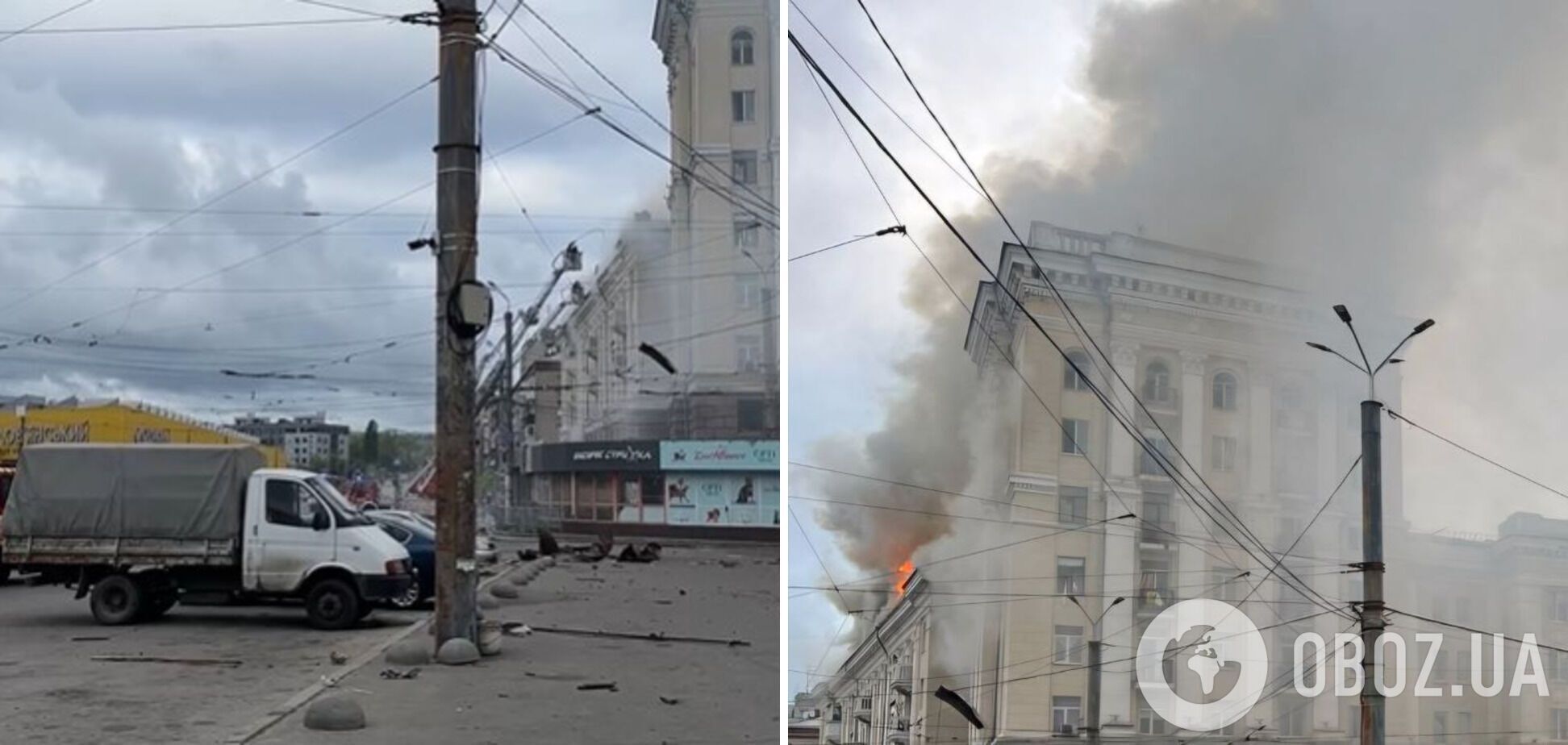 Дим, вогонь і уламки скрізь: з'явилося відео перших хвилин після удару РФ по житловому будинку у центрі Дніпра