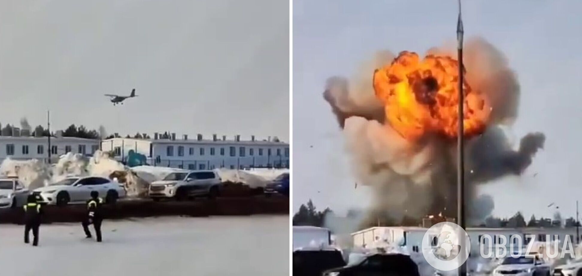Піднявся вогняний 'гриб': момент удару дрона по заводу в Татарстані потрапив на відео